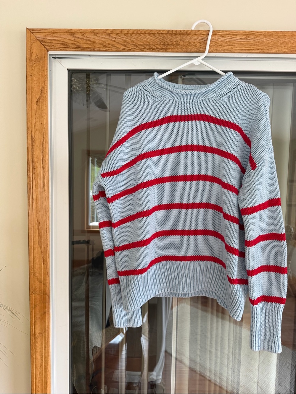La Ligne Marina Striped Light Blue with Red Sweater
